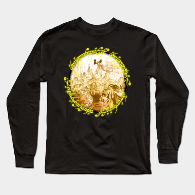 Sauron and the Nine Long Sleeve T-Shirt by Warpigs